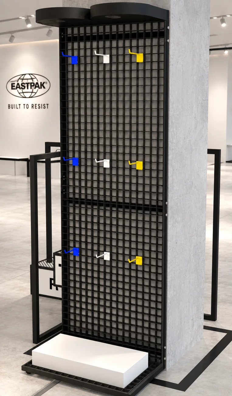 Eastpak - Zone éphémère Citadium : Panneau vertical avec crochets, angle 2