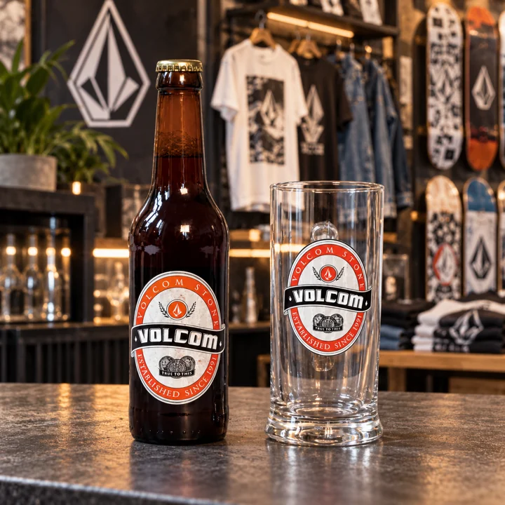 Volcom — Bière & chope — mise en situation en magasin