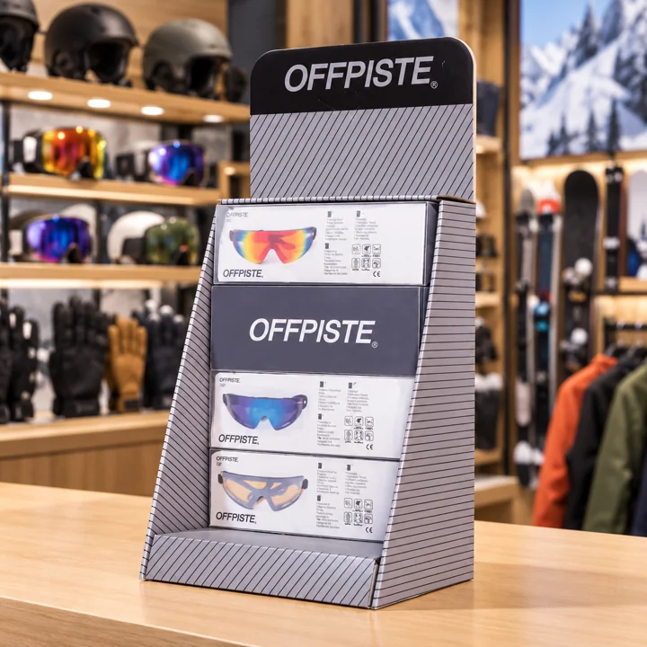 Offpiste — Présentoir lunettes — mise en situation en magasin