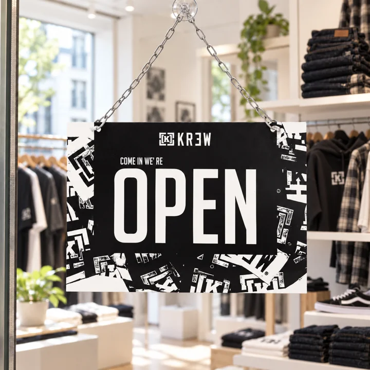 Krew — Open / Closed — mise en situation en magasin