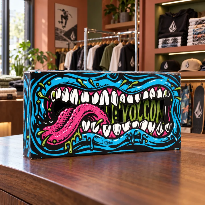 Volcom × Jim Phillips — mise en situation en magasin